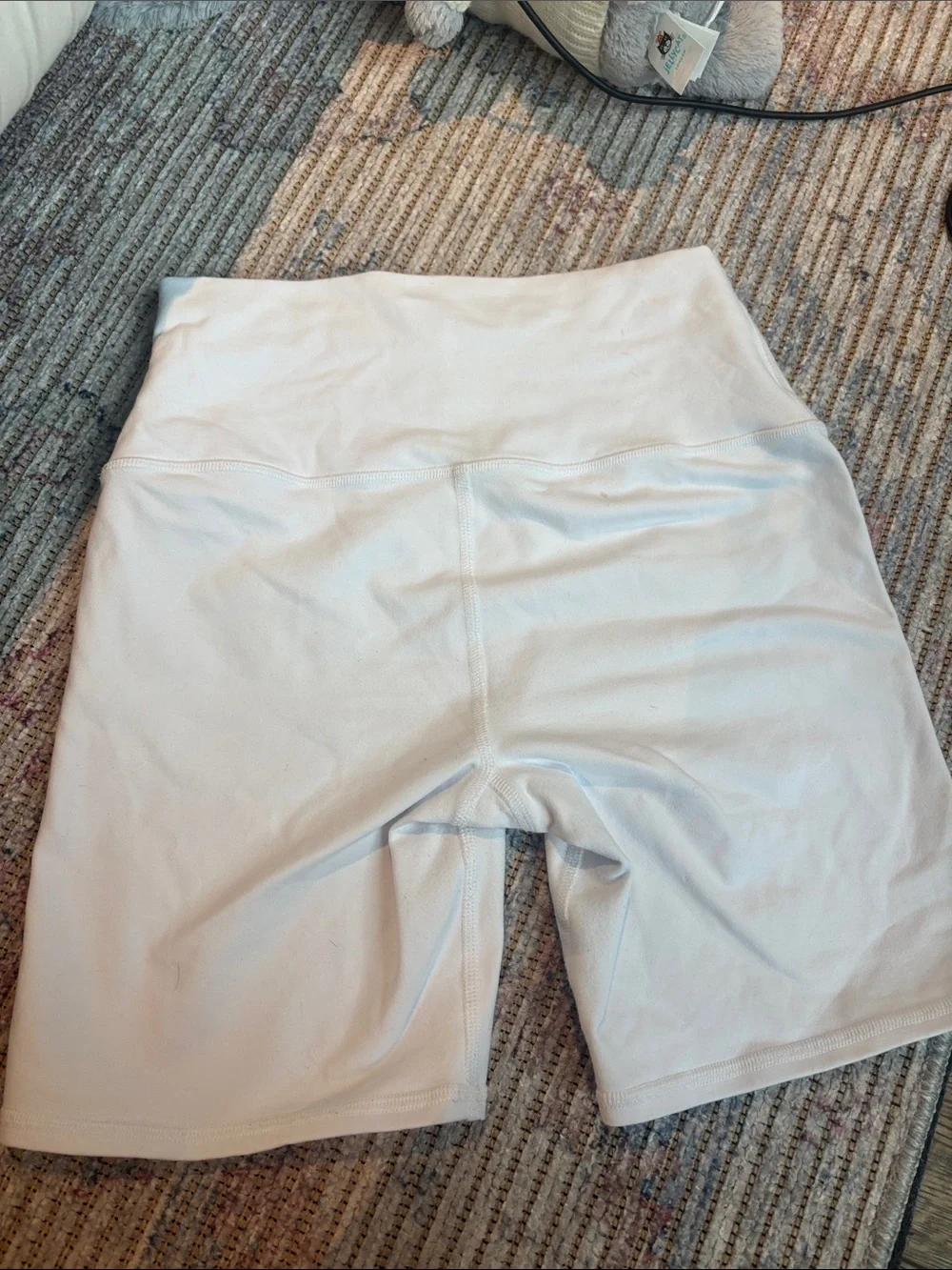 ALO Yoga White High-Waist Bike Shorts